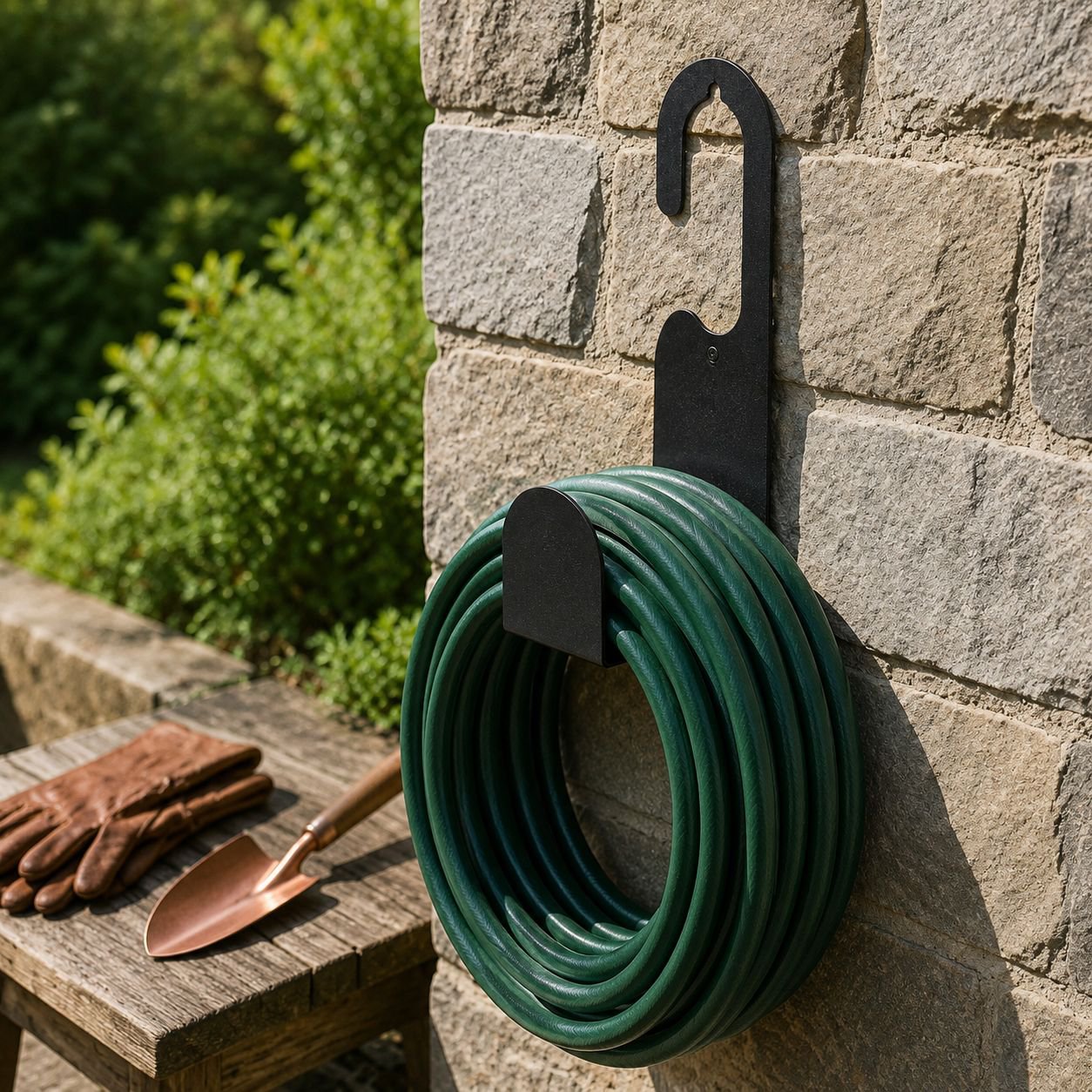 Porte-tuyau de jardin en acier inoxydable