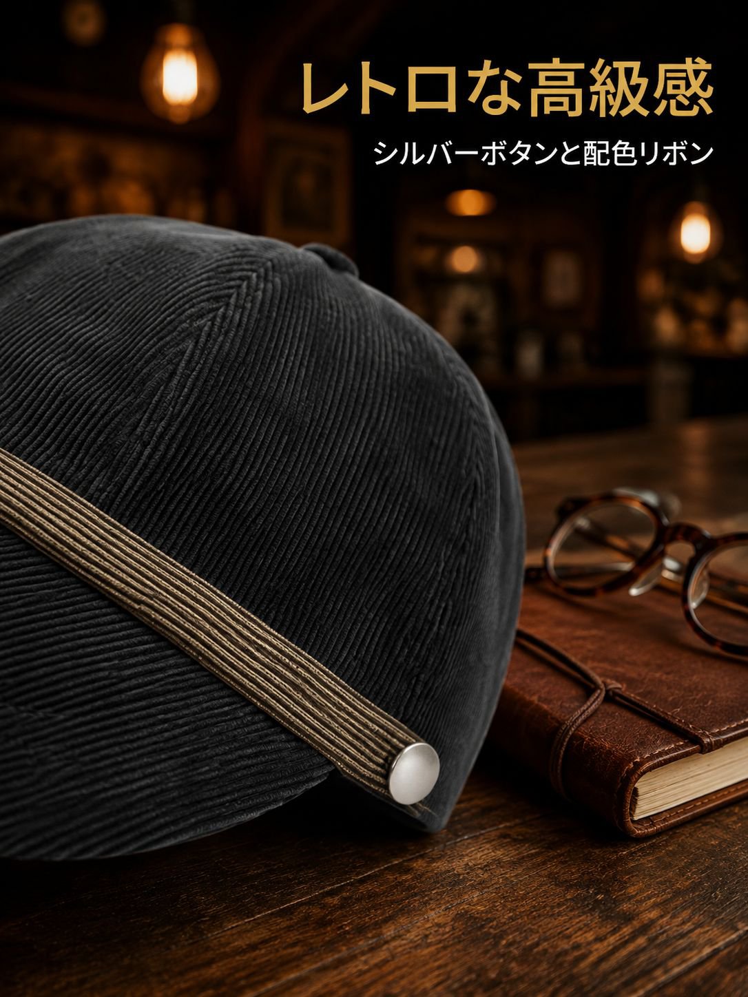 暖かいコーデュロイ帽子