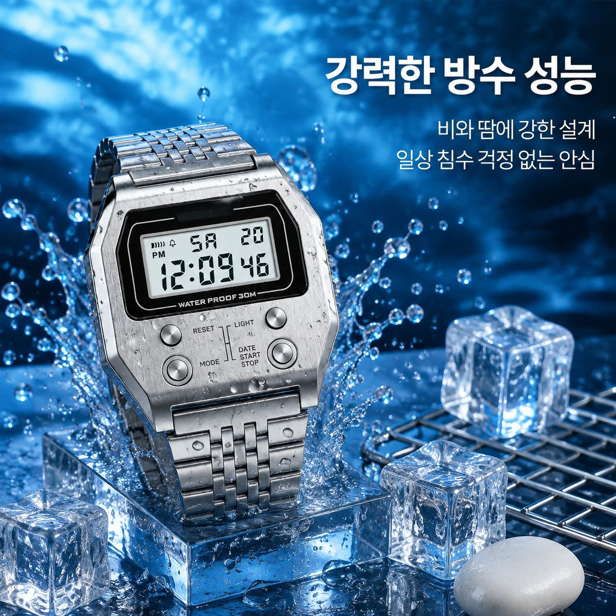 남성용 야광 다기능 크로노그래프 방수 전자 시계