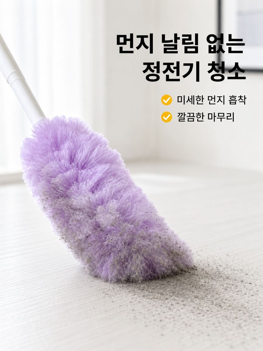 정전기 흡착 길이조절 먼지떨이