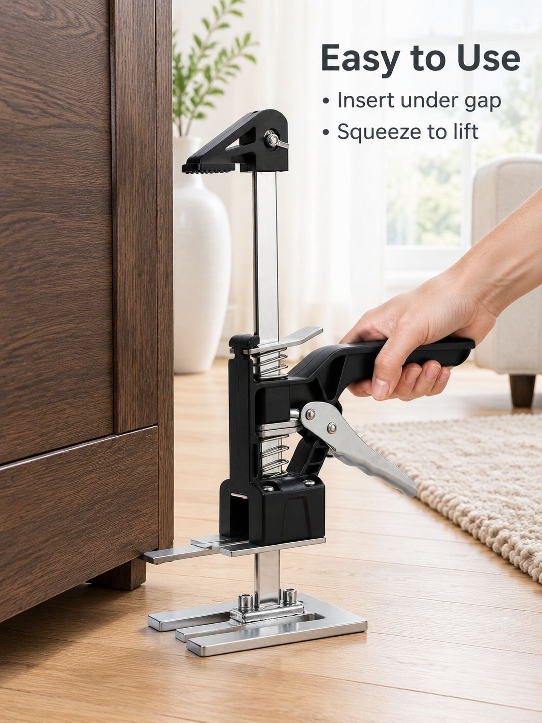 Heavy-duty manual jack suitable for furniture and trailers
