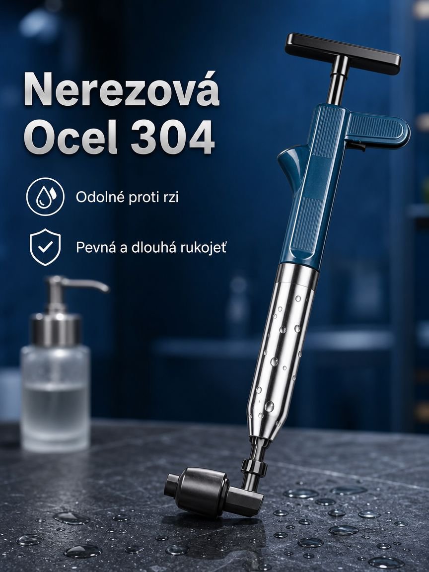 Zázračný čistič a odblokovač toalety a podlahové toalety