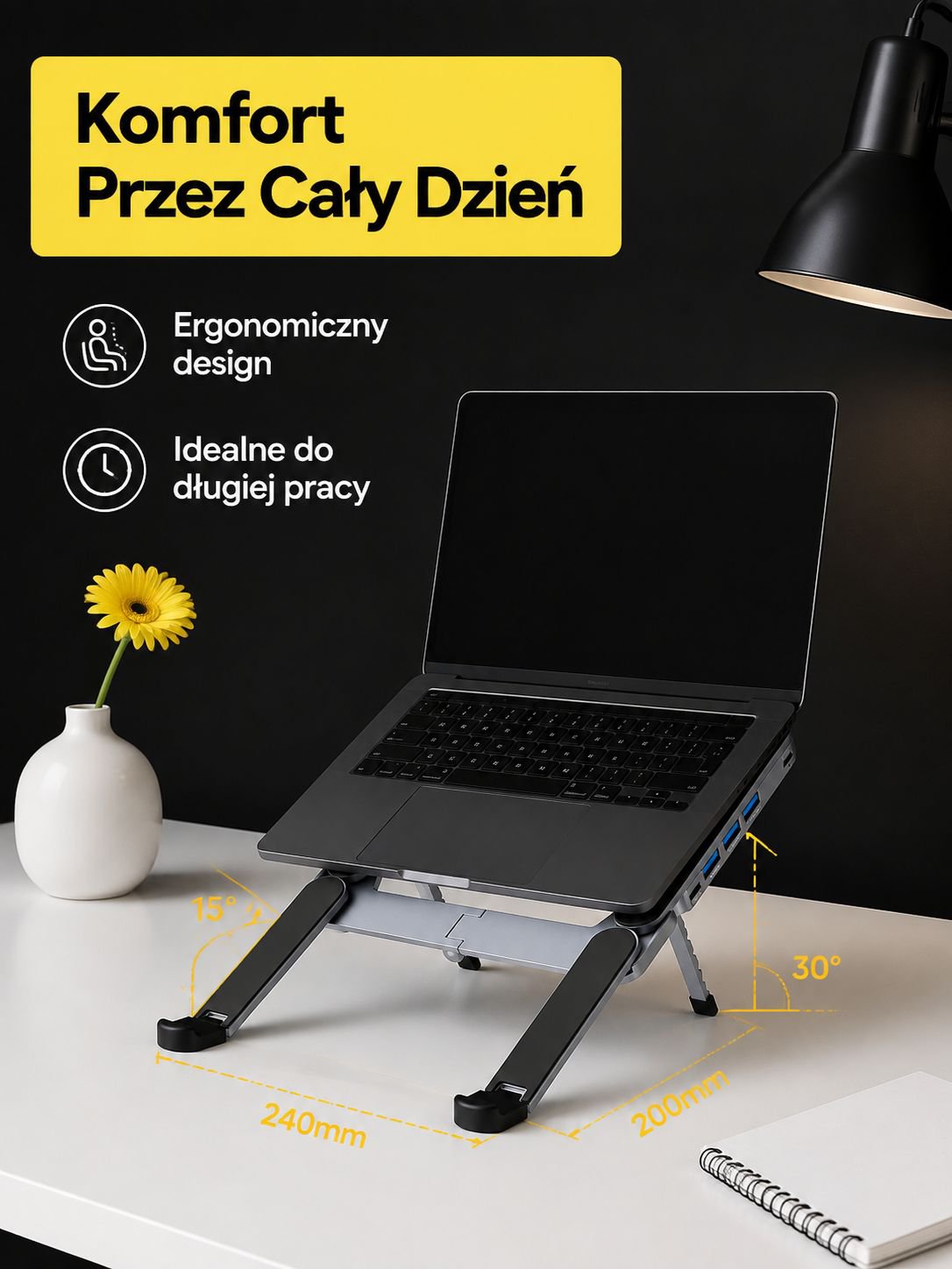Podstawka z portami USB, HDMI i SD do laptopa