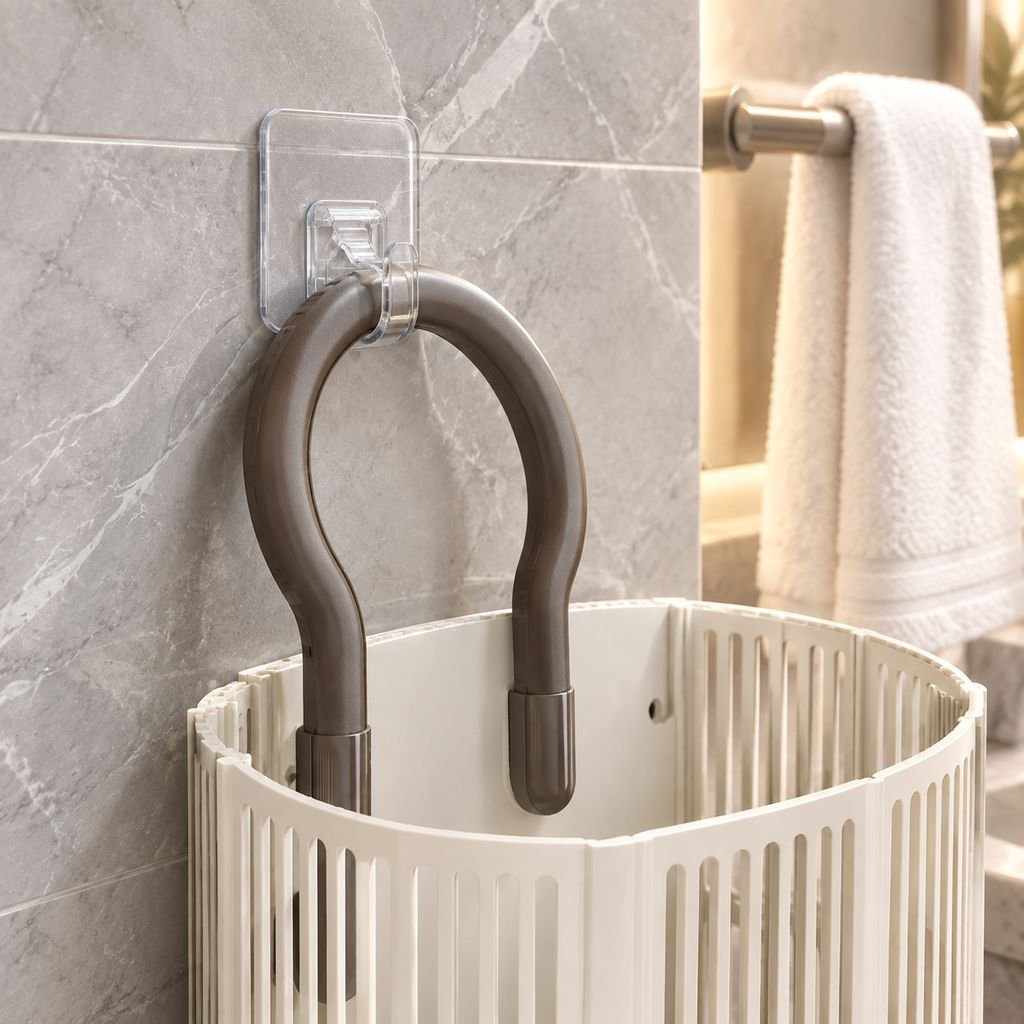Cesta de ropa sucia plegable y ligera con asa resistente