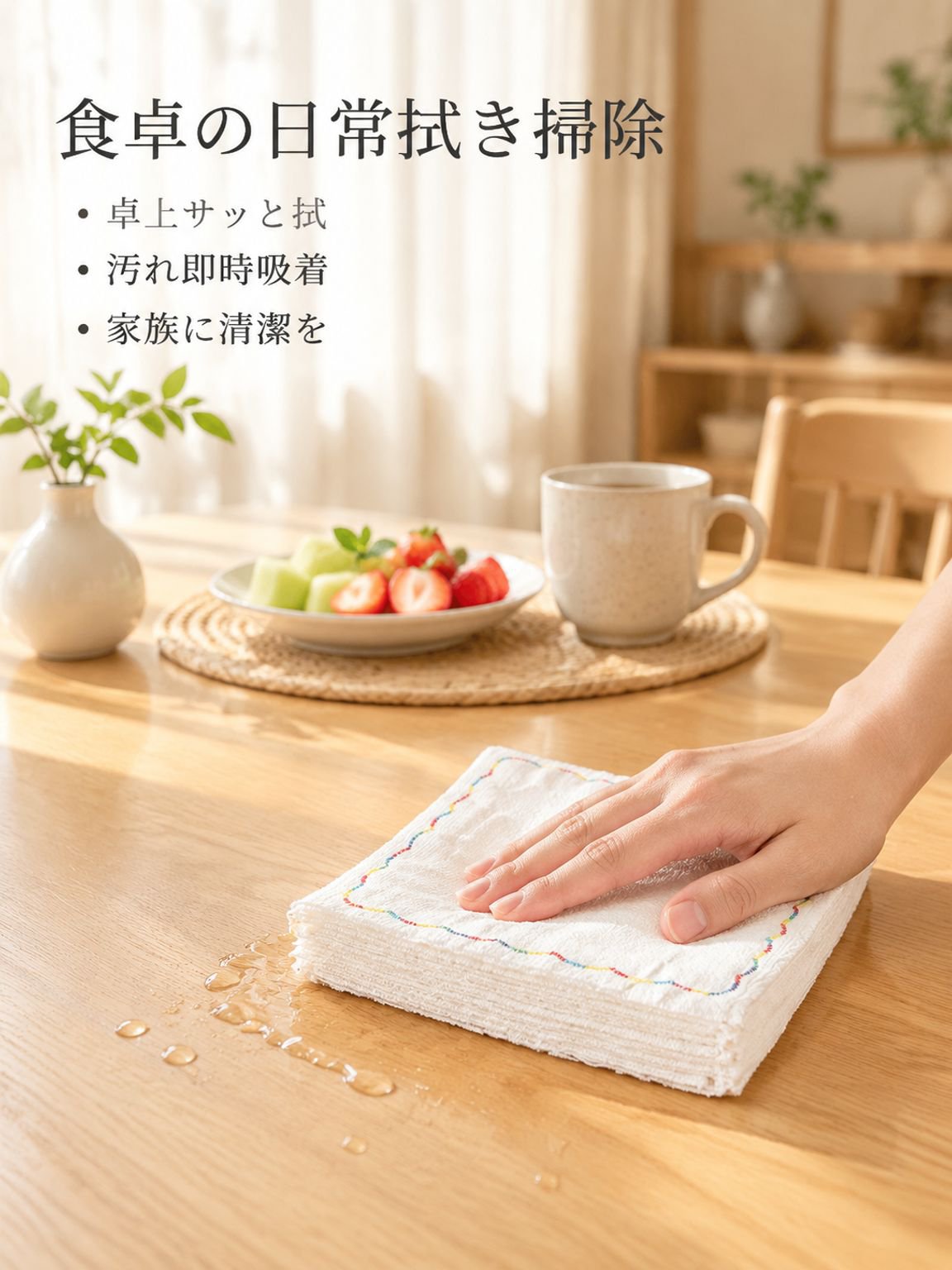 厚手12層コットンふきん レインボー柄の油汚れがつきにくい食器洗いクロス