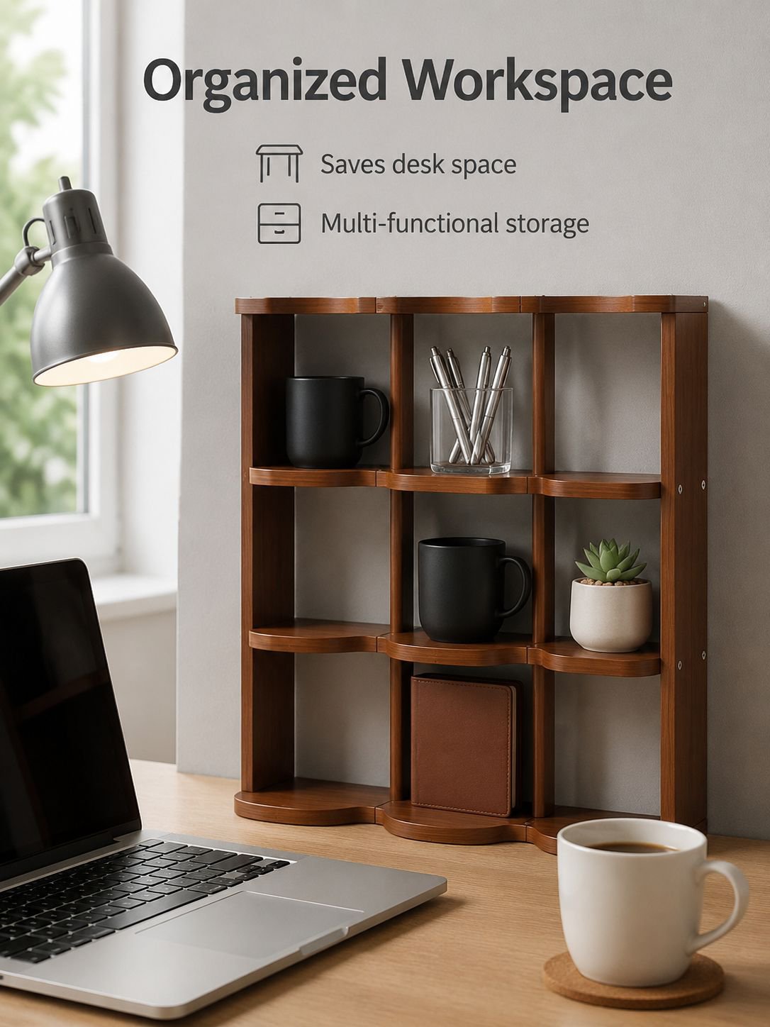 9-Grid Desktop Cup Holder Organizer