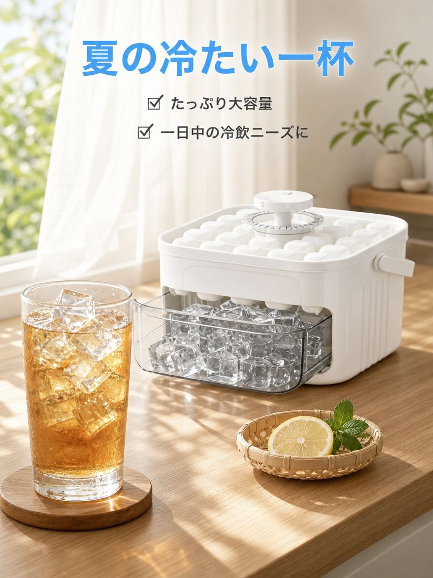 大容量で取り出しやすいプラスチック製プッシュ式アイストレー