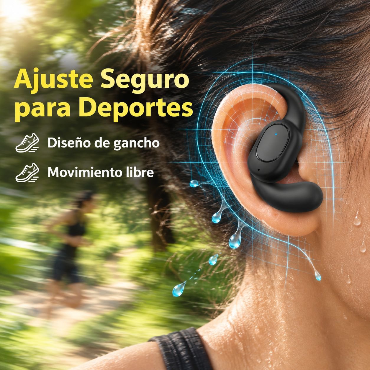 Auriculares deportivos Bluetooth premium con pantalla digital y diseño intrauditivo