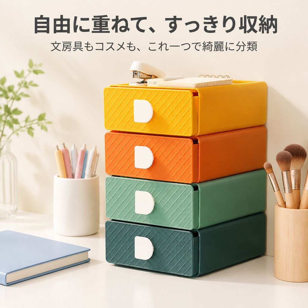 デスク引き出し式収納ボックス寮卓上収納ボックス
