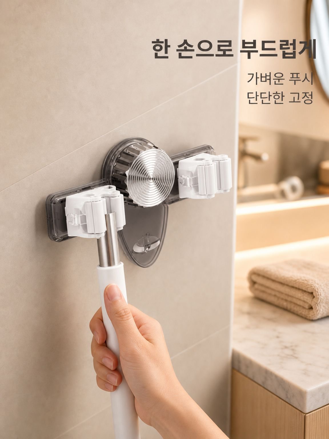벽면 수납 흡착 걸레걸이