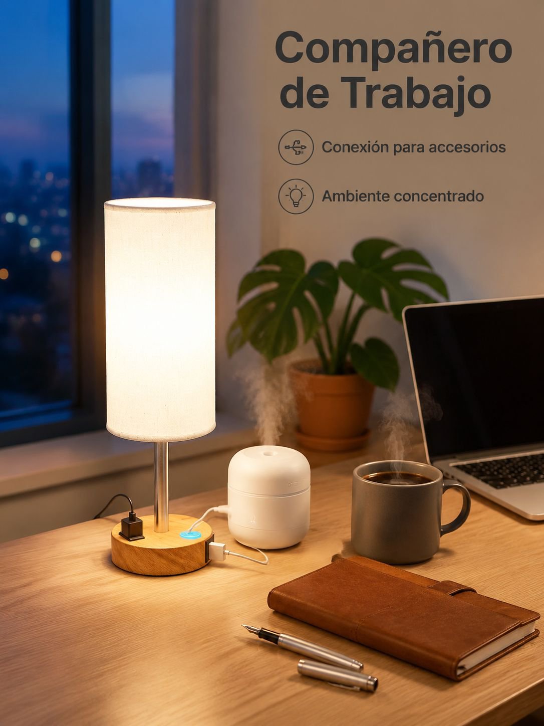 Lámpara portátil nocturna recargable por USB