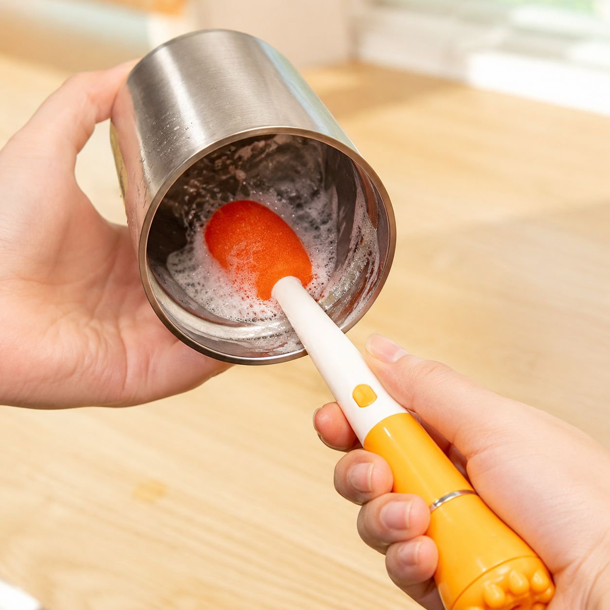 3-in-1 Long Handle Cup Brush for All-Around Cleaning
