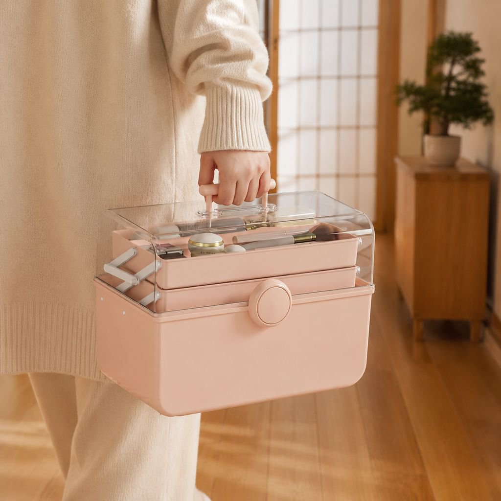 ジュエリー収納ボックス化粧品収納ボックス医薬品収納ボックス大容量プラスチック防塵透明デスクトップポータブルポータブル