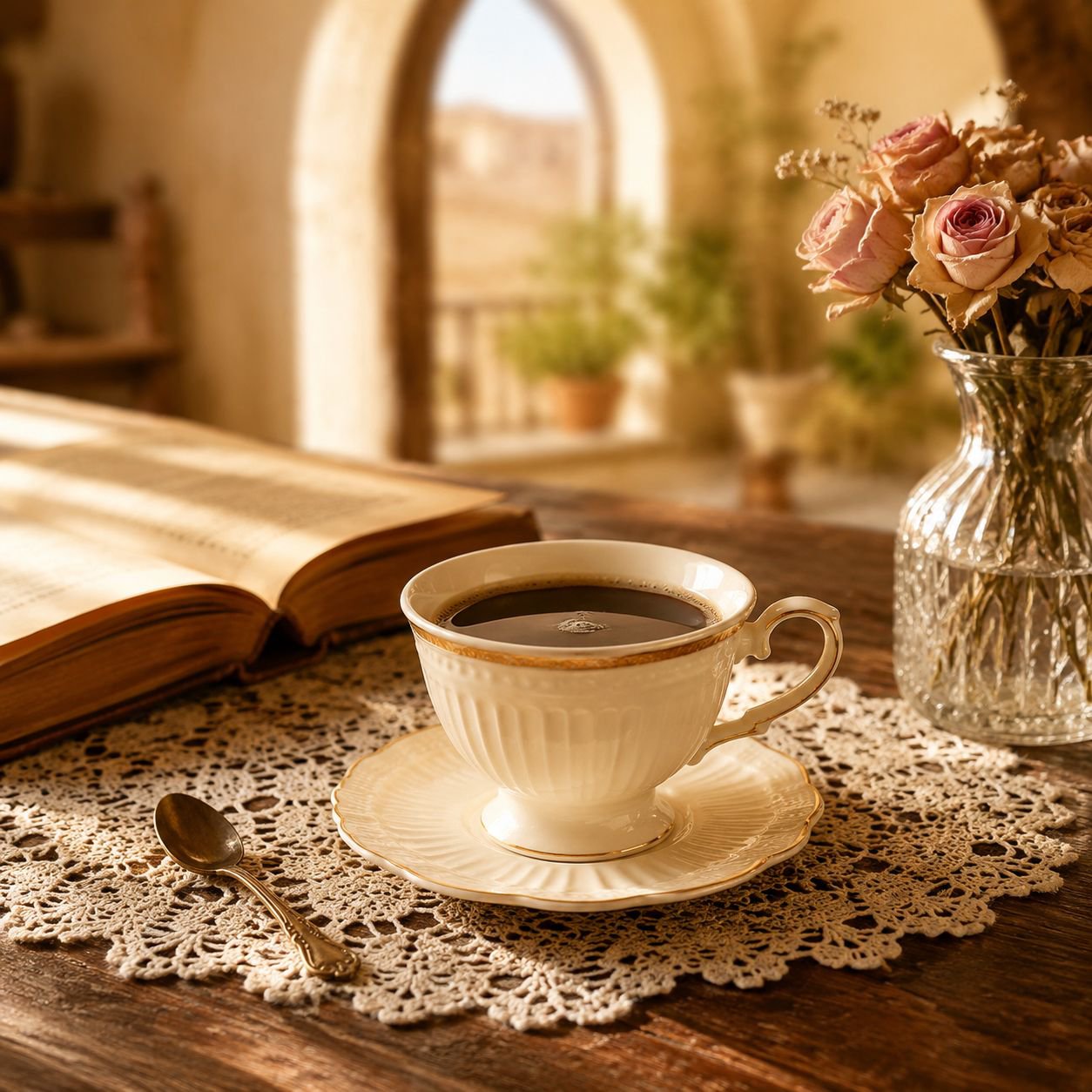 Juego de taza y plato de café de cerámica exquisita