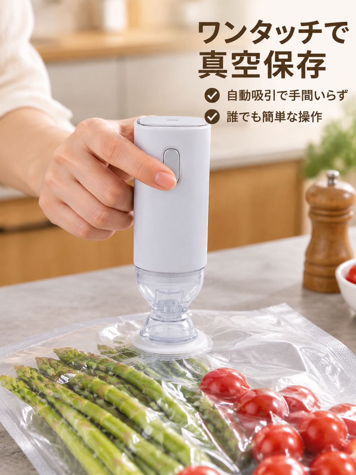 充電式自動真空シーリングポンプ