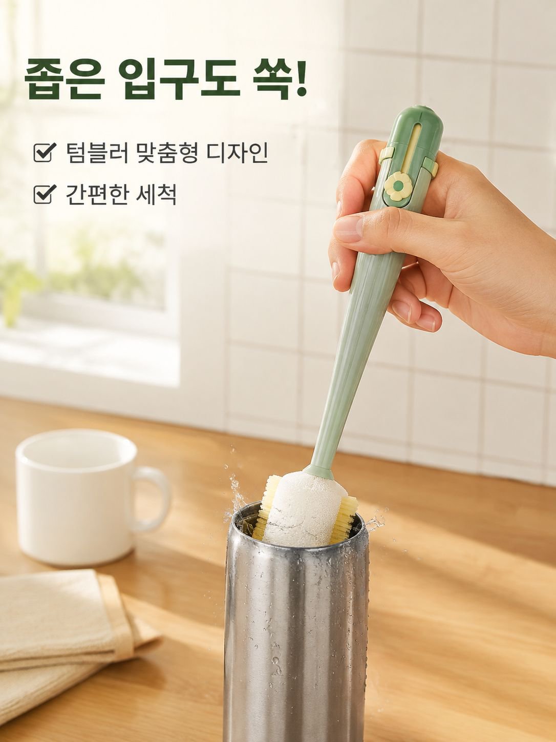 긴 손잡이 컵솔