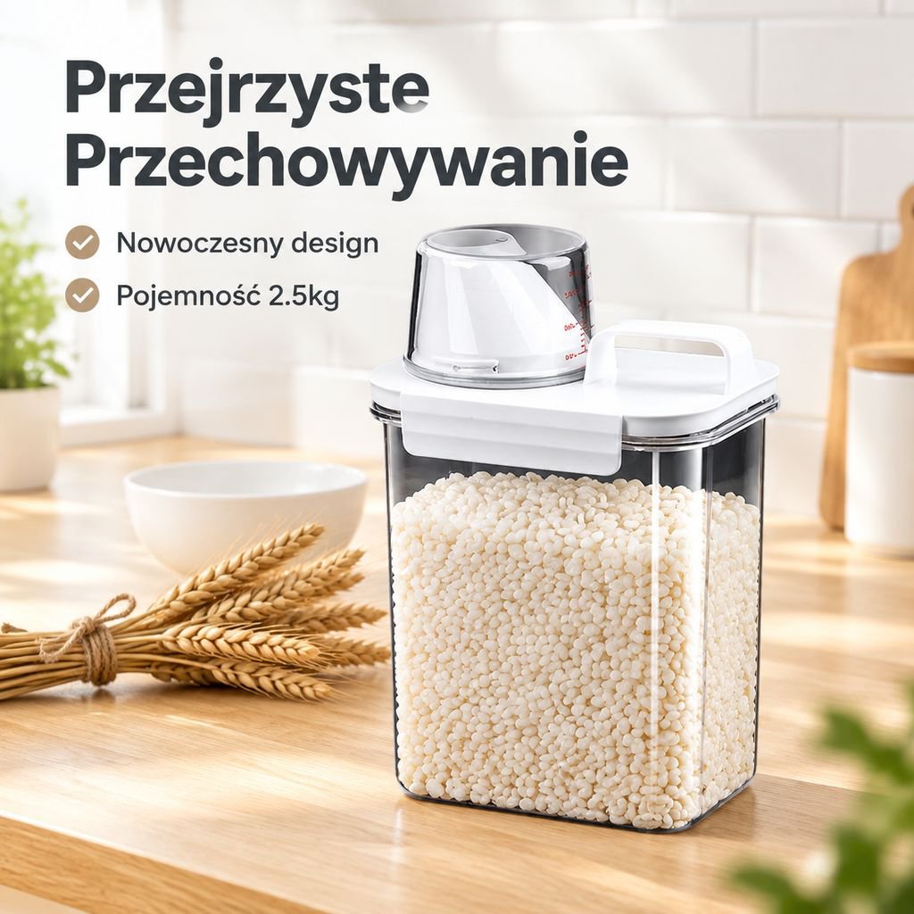 Hermetyczny pojemnik na ryż i mąkę