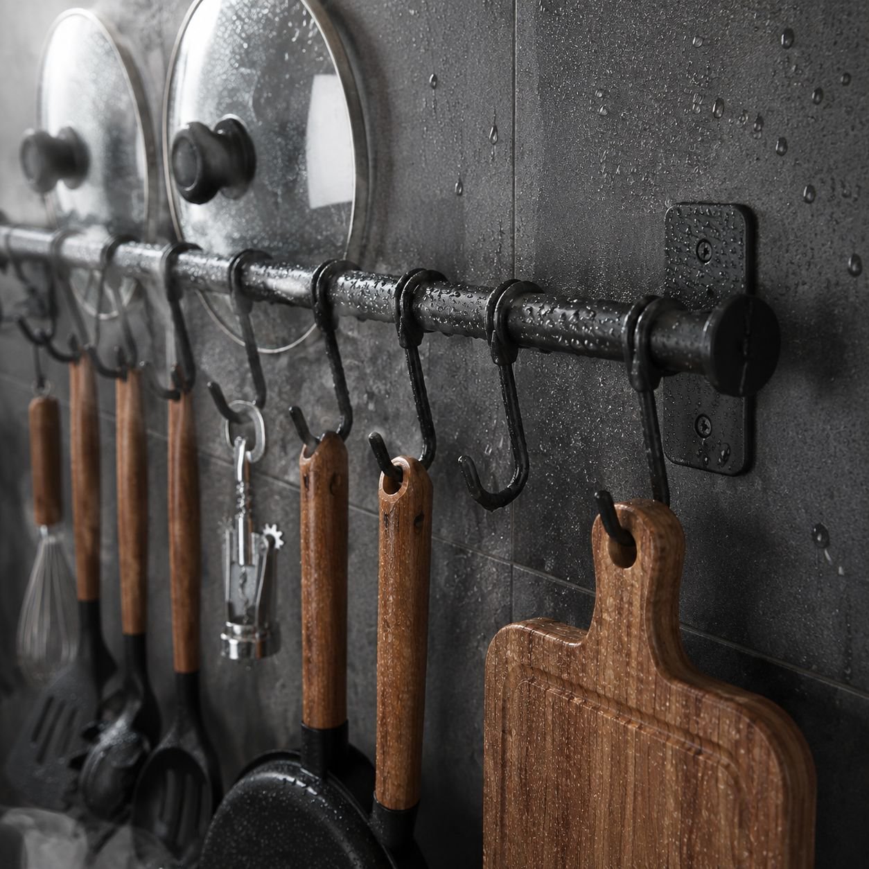 No-drill Wall Hooks Multi-functional Kitchen and Bathroom Storage Rack