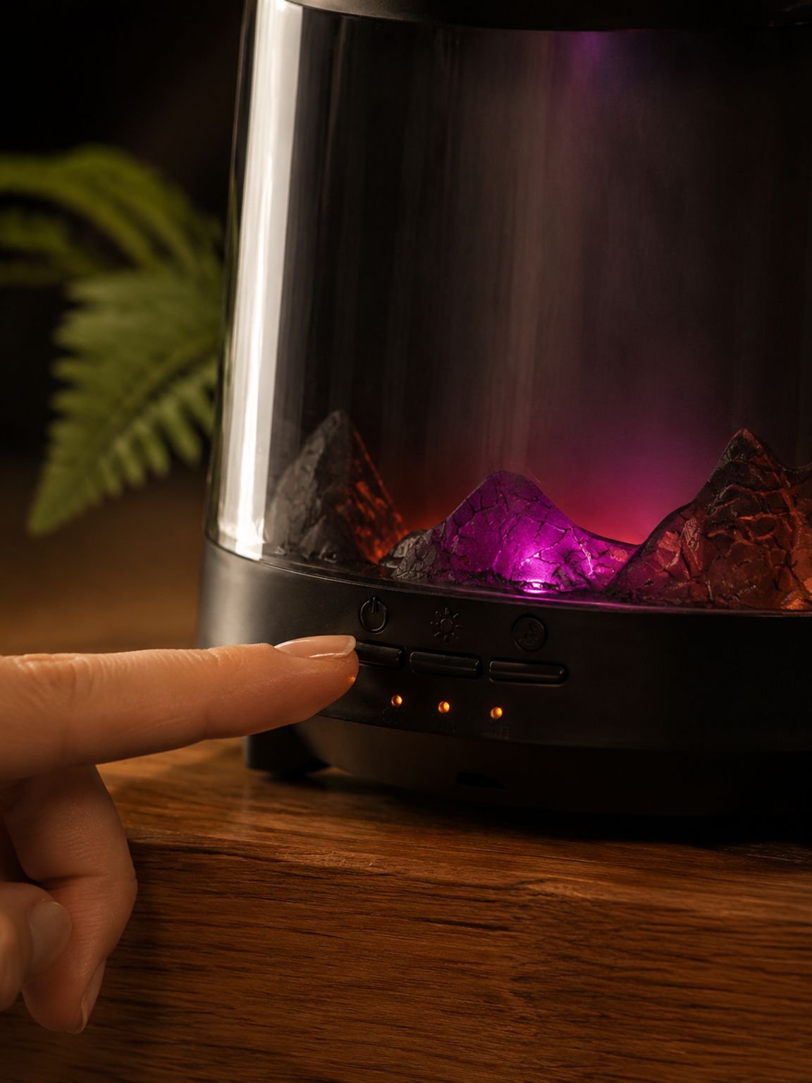 Difusor silencioso de aromas en dormitorio elegante