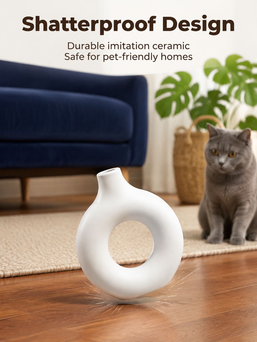 Elegant donut vase centerpiece for home decor