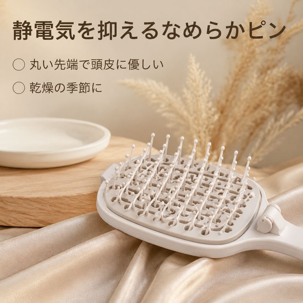 【帯電防止＆ふわふわ】折りたたみ式ハイトップコーム