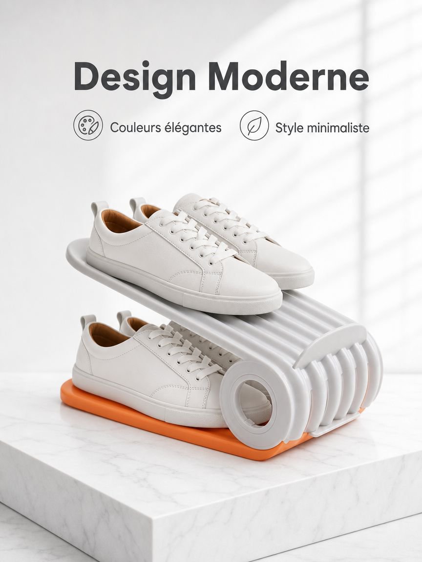 Étagère à chaussures double pliable, réglable et gain de place à plusieurs niveaux