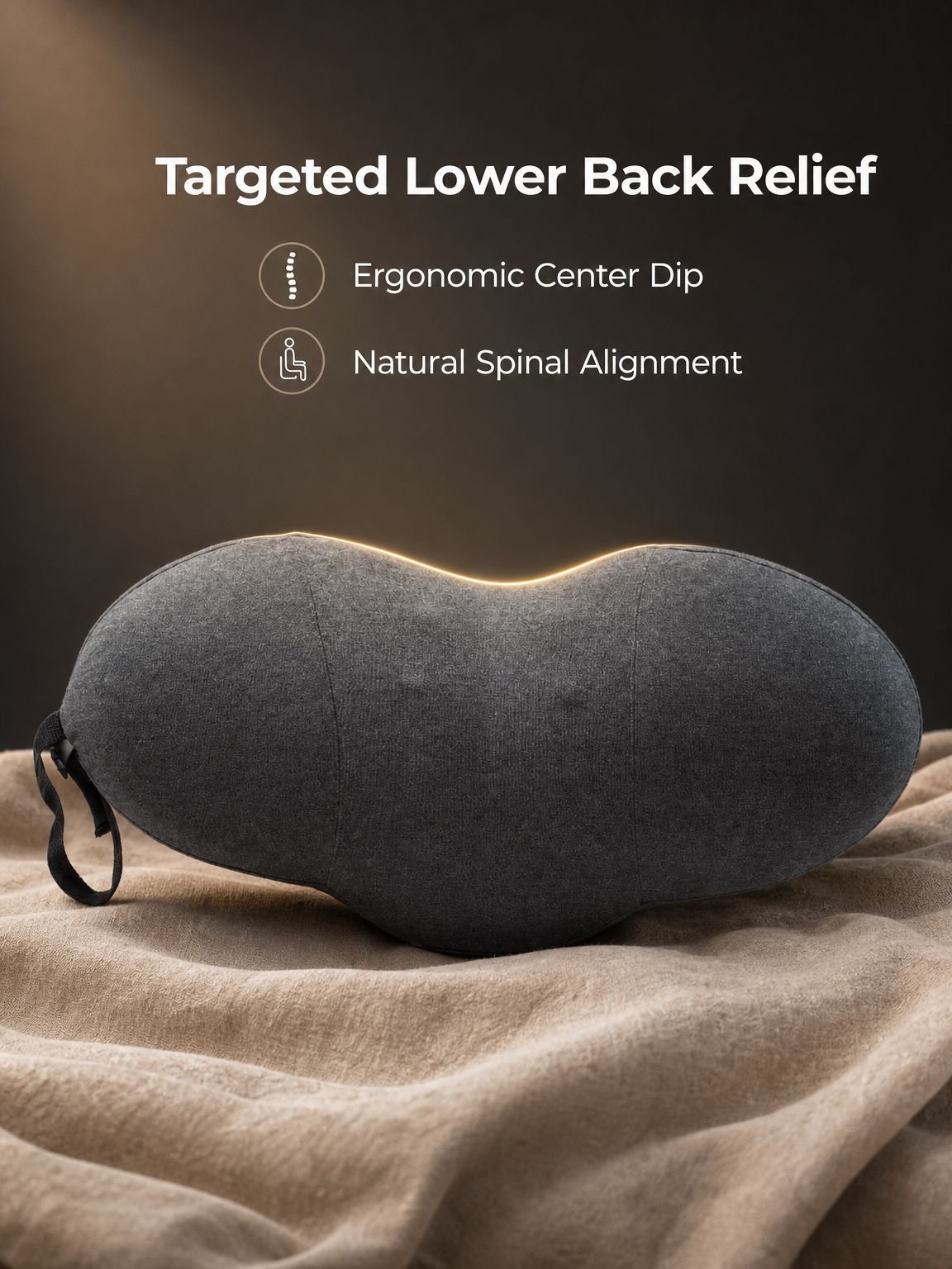 Sleep lumbar support pillow memory