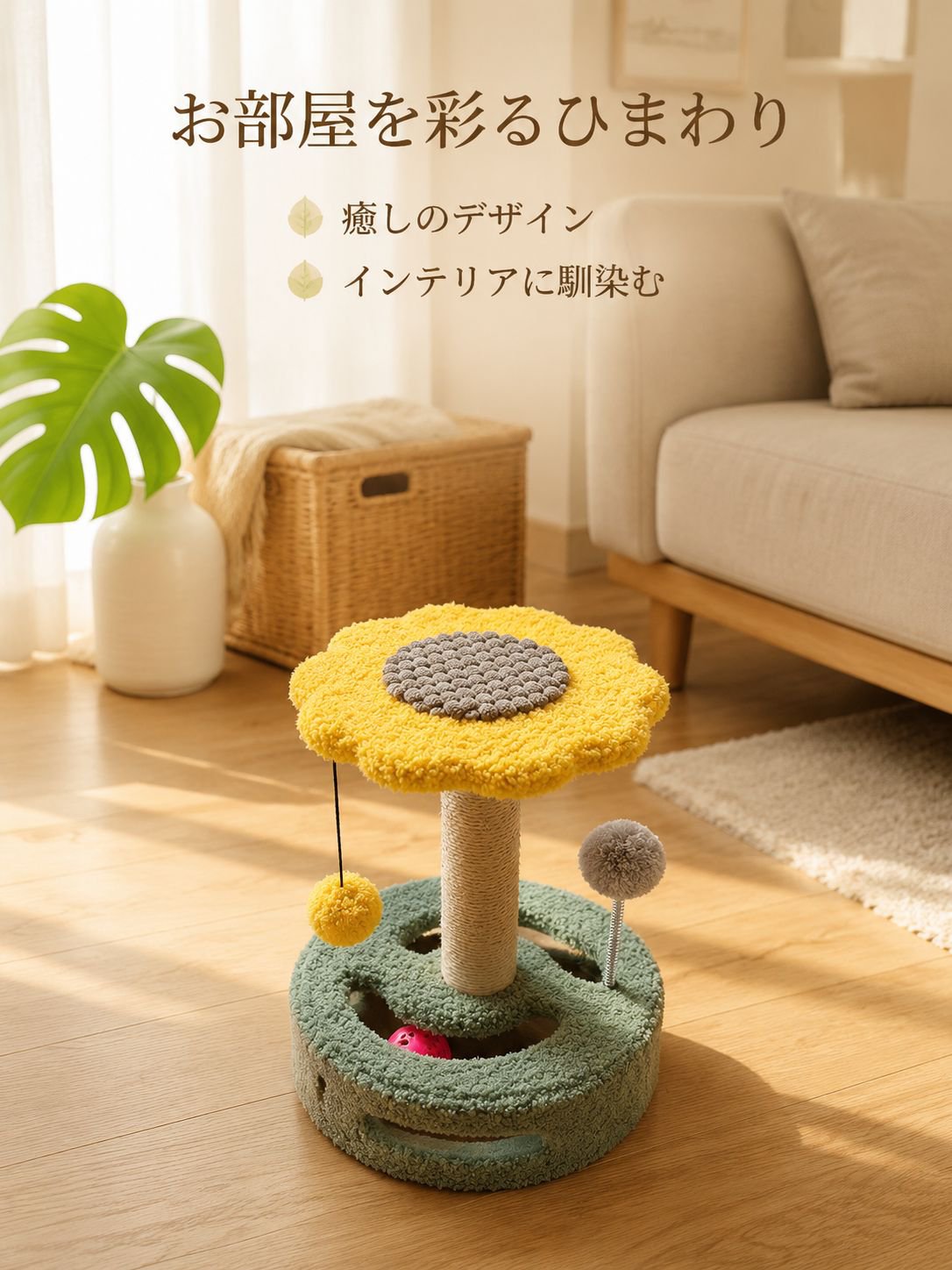 猫用回転盤タイプ爪とぎトイ
