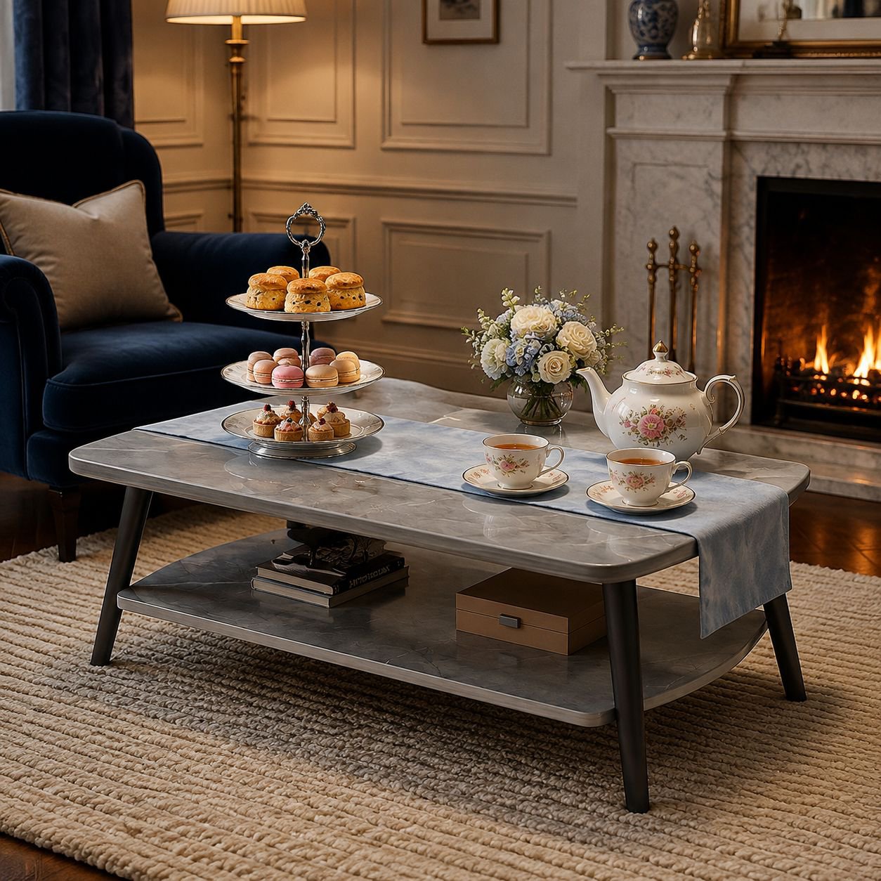 Compact coffee table set for small spaces
