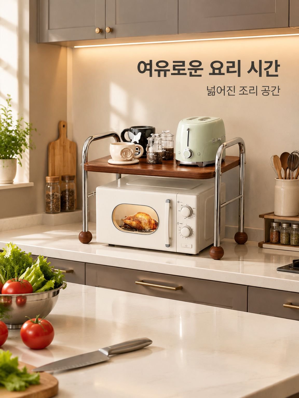 주방 조절 가능한 오븐 밥솥 선반