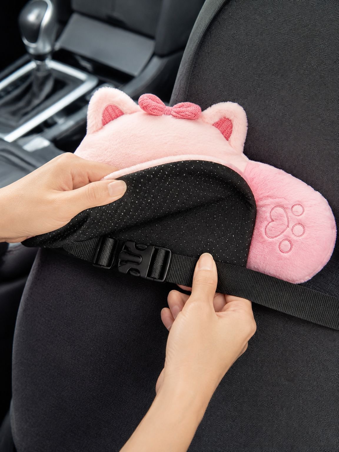 Cute plush cushion set for car seat