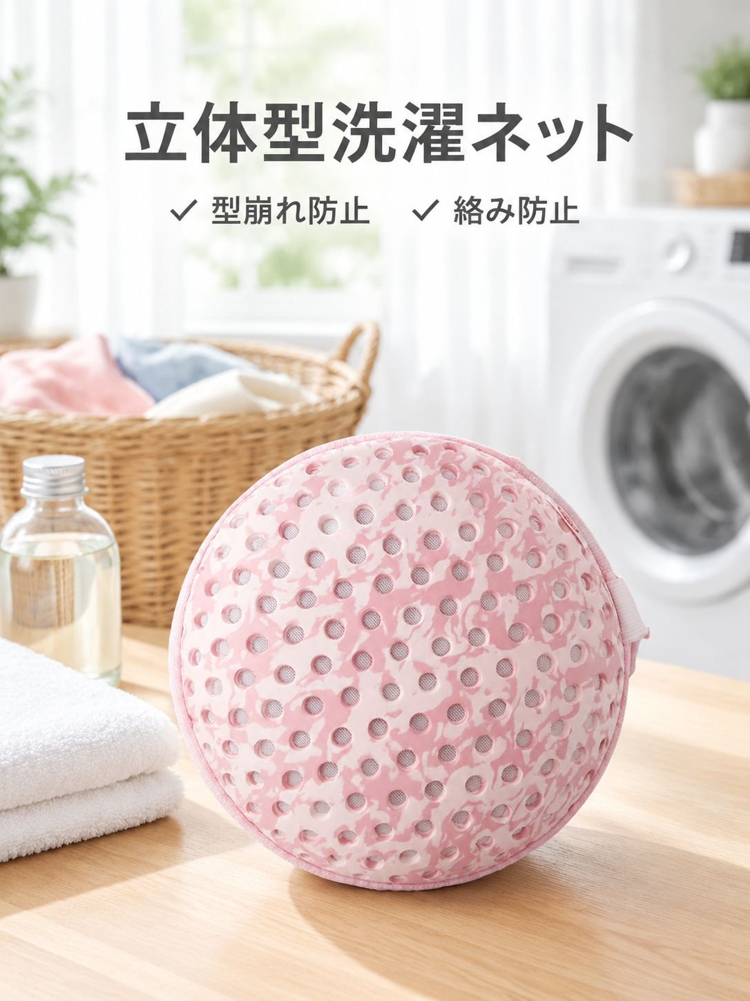 下着用シワ防止・絡まり防止洗濯ボール 洗濯機専用毛玉取りプロテクトボール