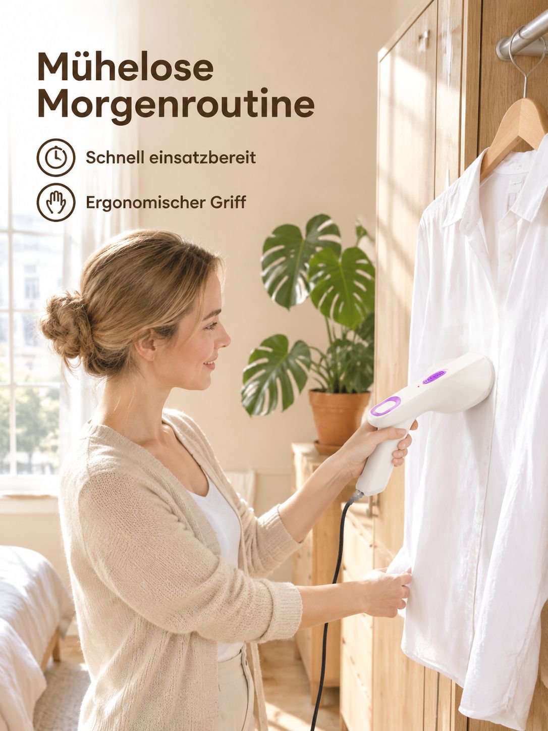 Kompaktes, tragbares Dampfbügeleisen für schnelles Glätten ohne Gewebeschäden