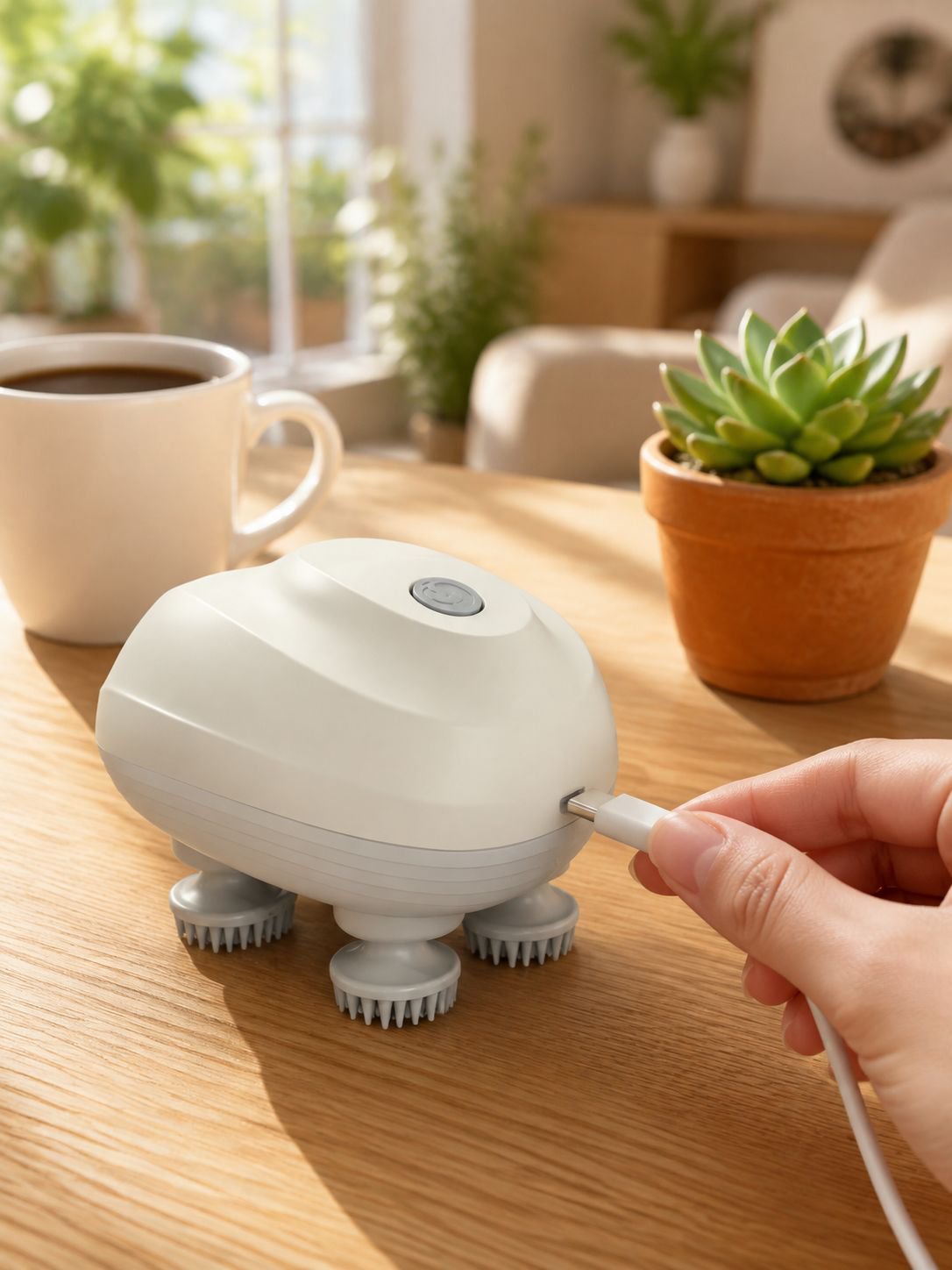 Mini masajeador de cabeza inteligente, masajeador eléctrico impermeable, fisioterapia, amasado, arte