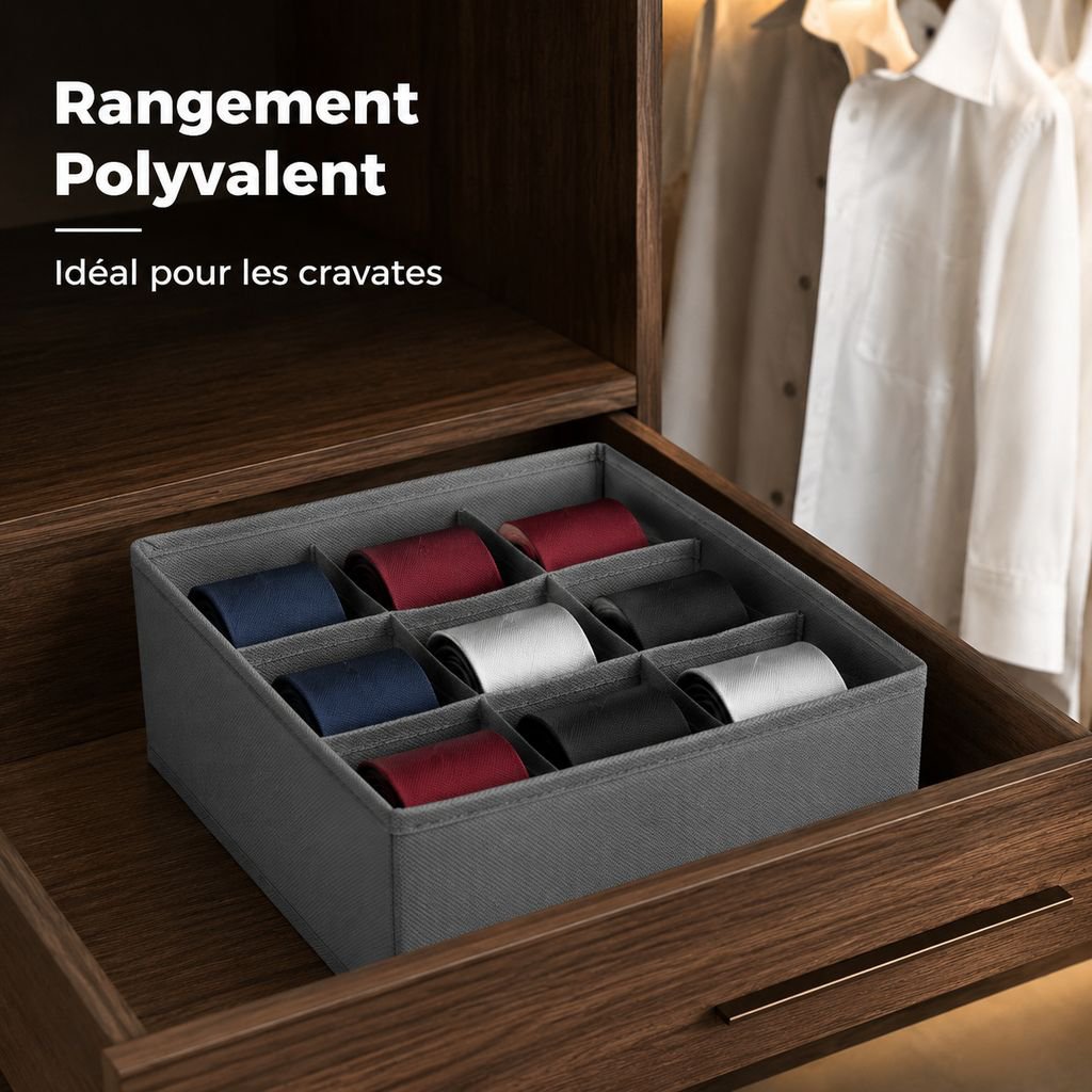 Boîte de rangement compartimentée pour sous-vêtements