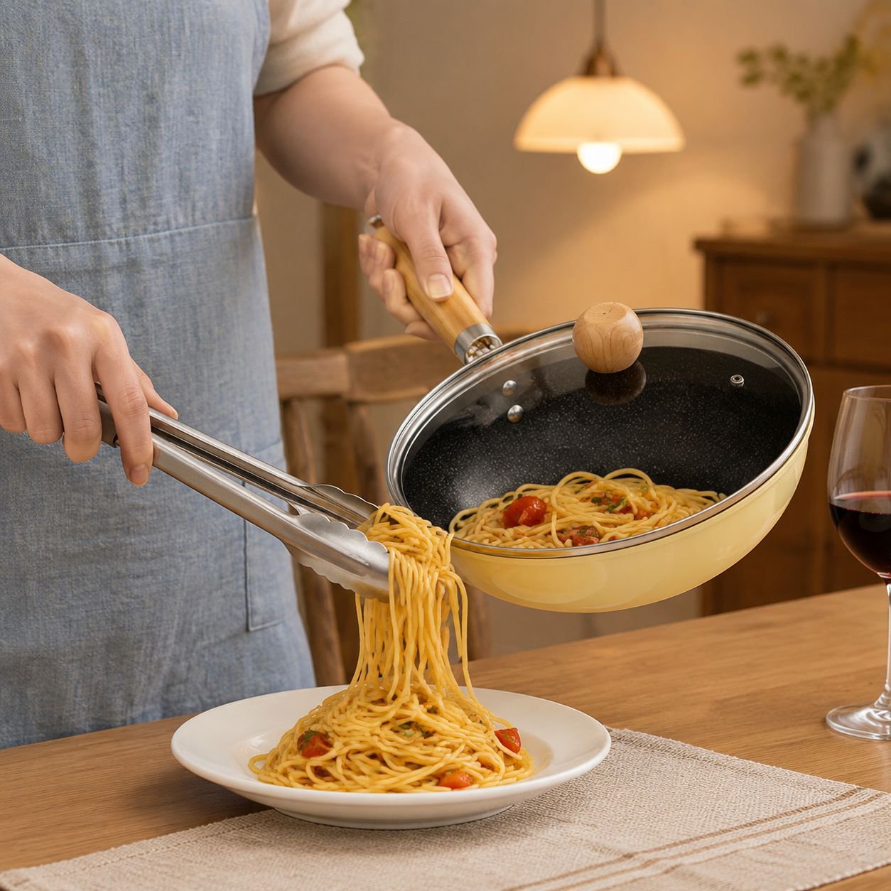 Modern lightweight induction cooker on kitchen counter