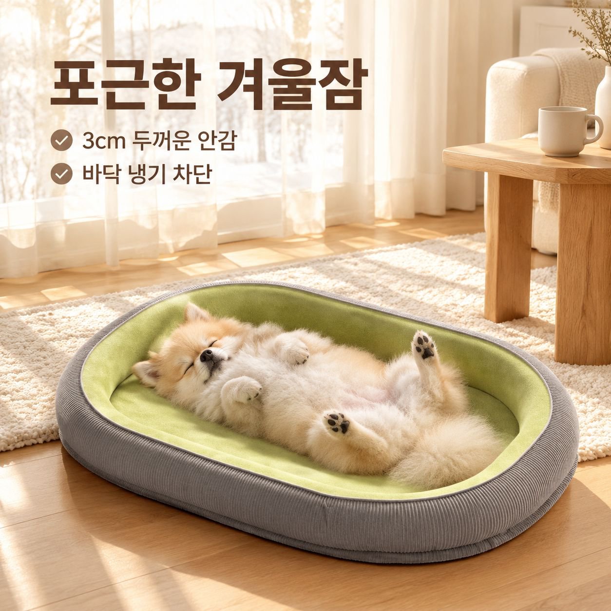 따뜻하고 분리 및 세탁이 가능한 겨울용 반려동물 침대