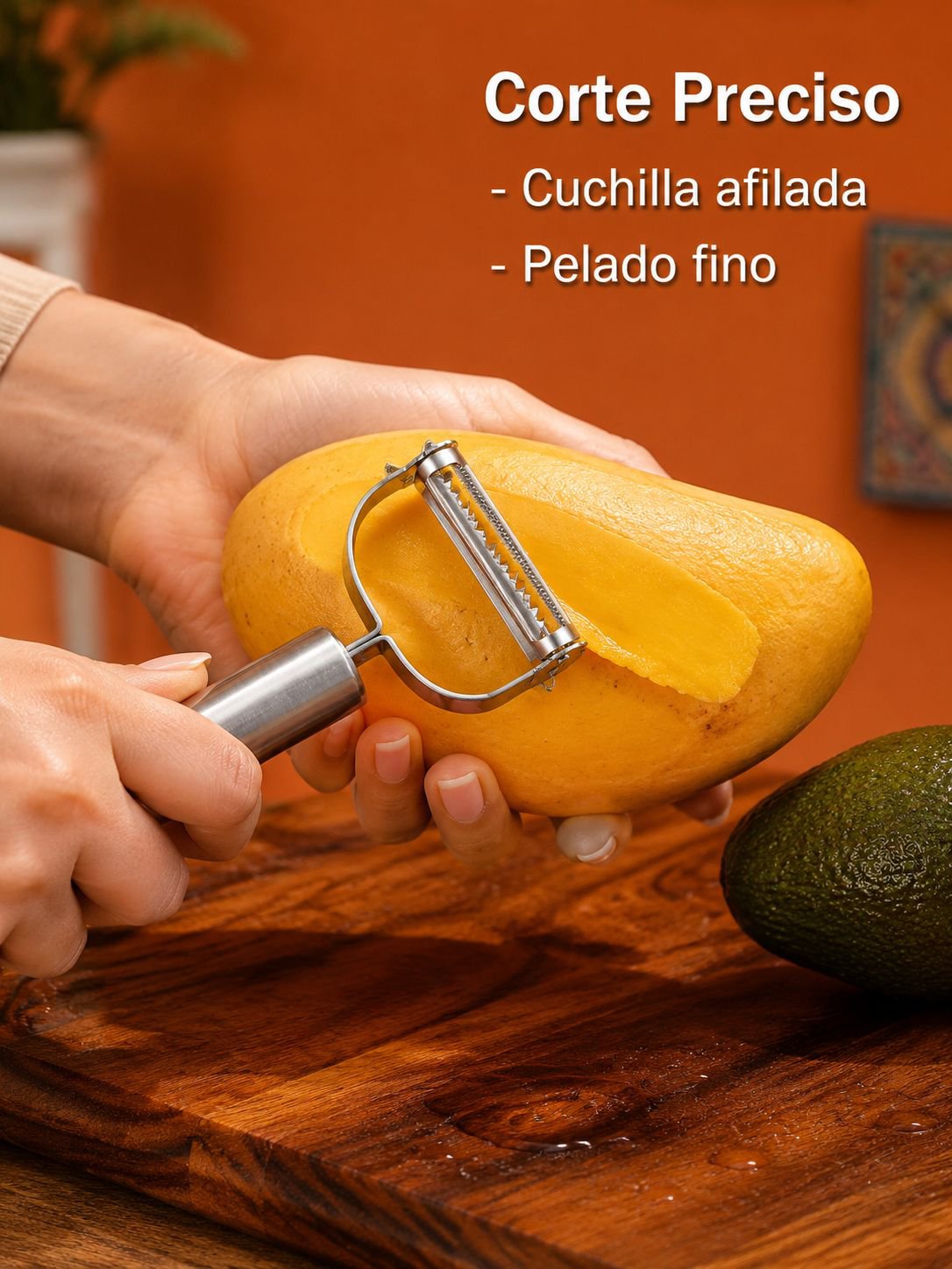 Utensilios de cocina de acero inoxidable para salas de estar y hogares - Pelador de frutas