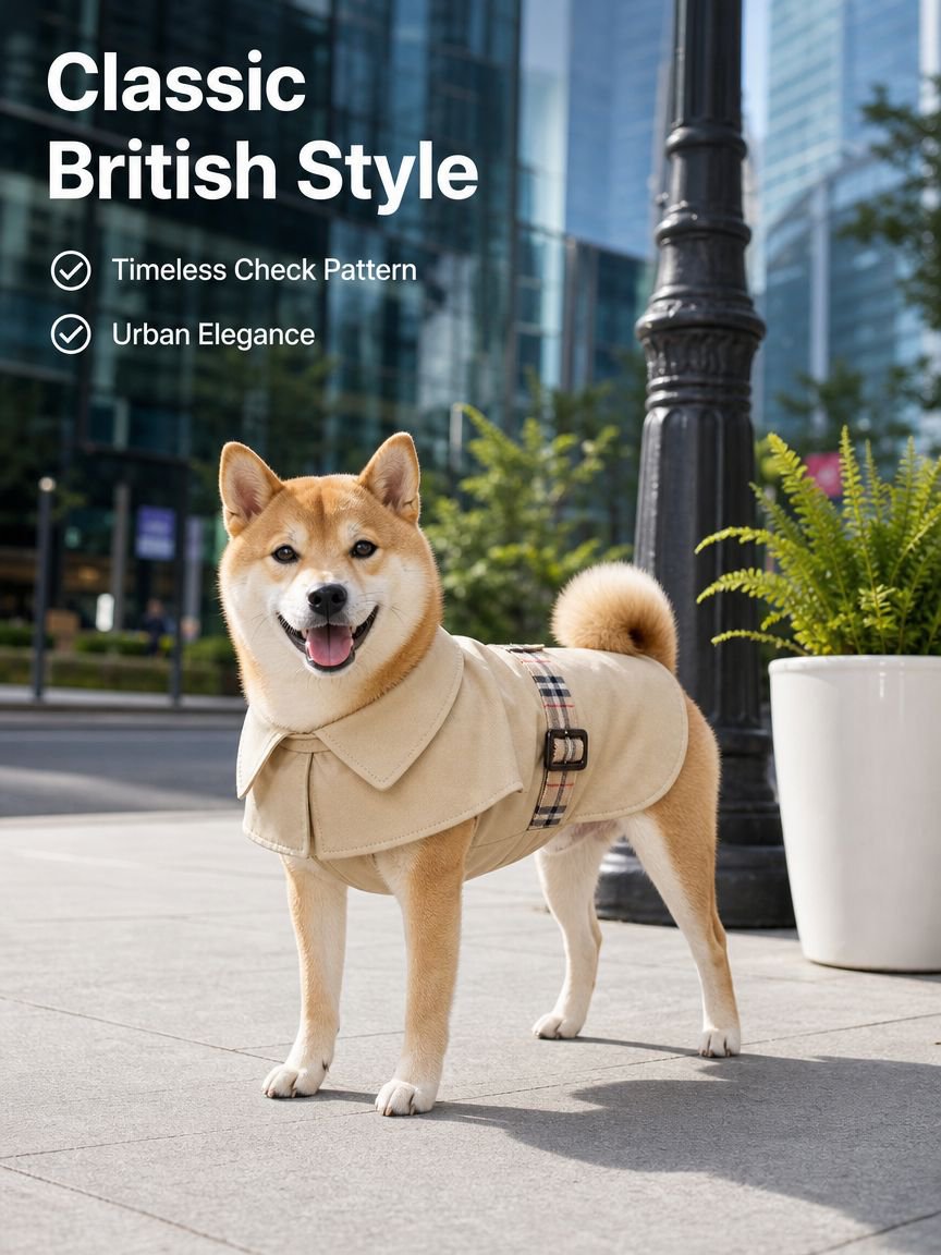Premium Check Pattern Pet Trench