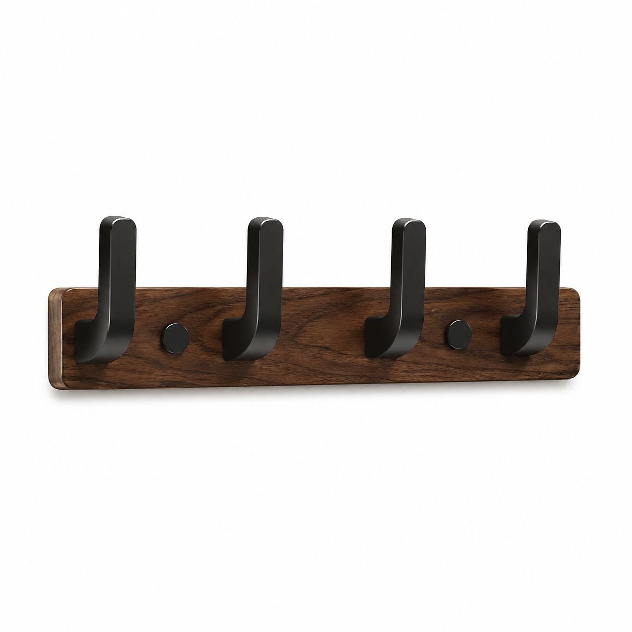 No-Drill Solid Wood Coat and Hat Hook for Door and Entryway