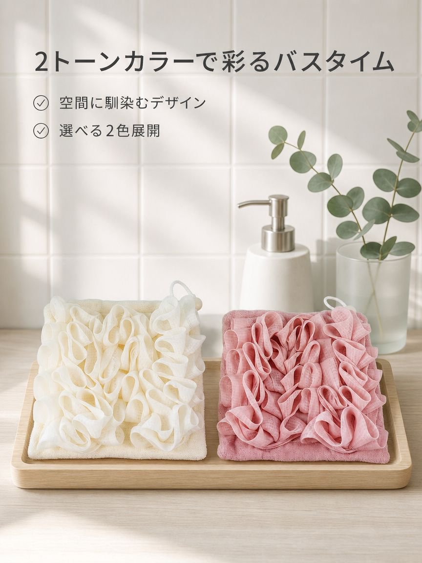 お風呂用ボディタオル二合一