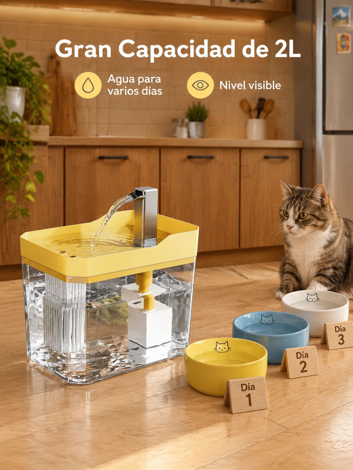 Fuente de agua automática para gatos