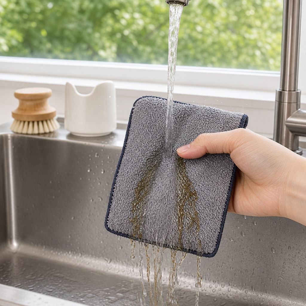 Highly Absorbent Bamboo Charcoal Dish Towel