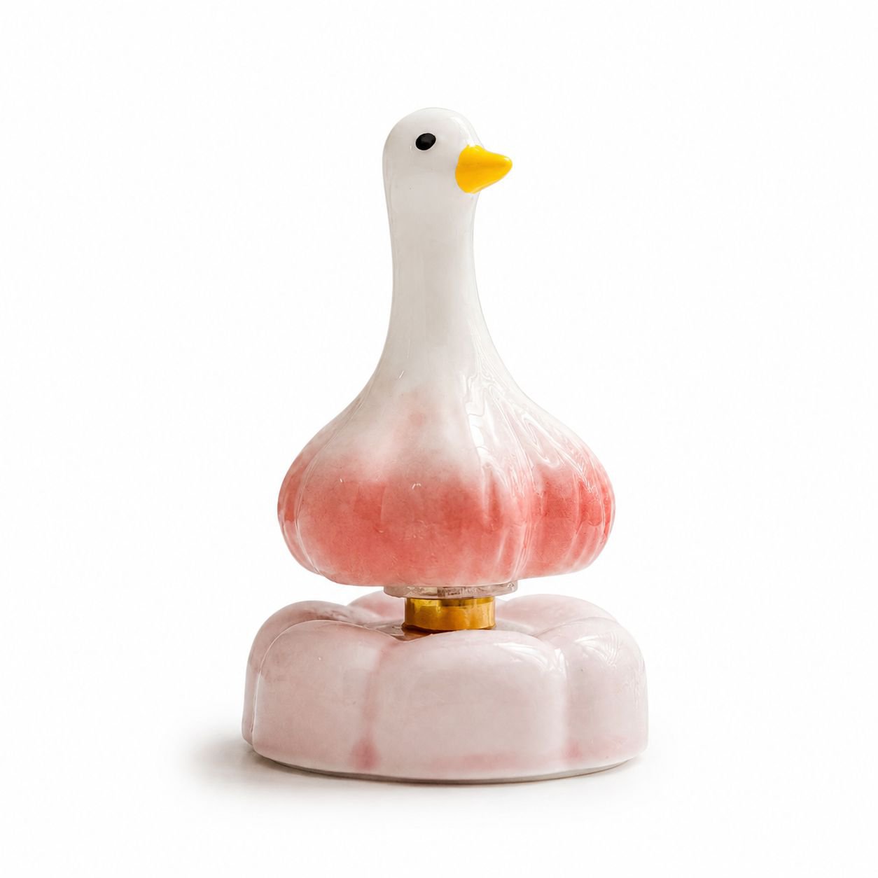 Ceramic Garlic Duck Rotating Ornament, Desktop, Office/Car Display
