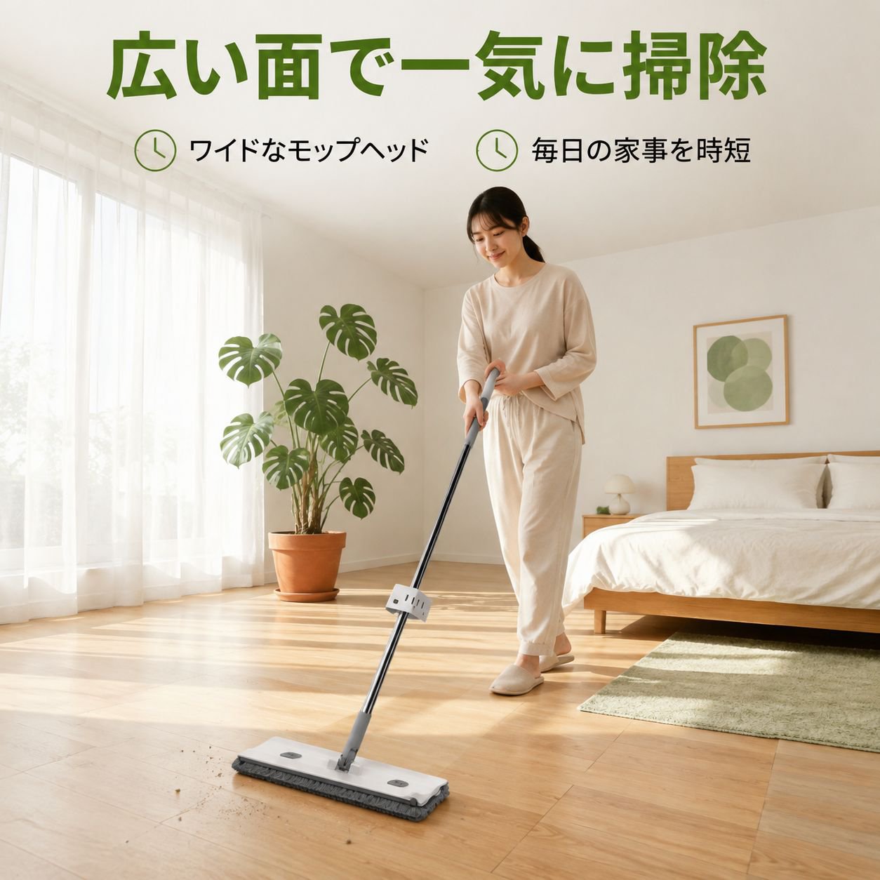 家庭用乾湿両用フラットモップ