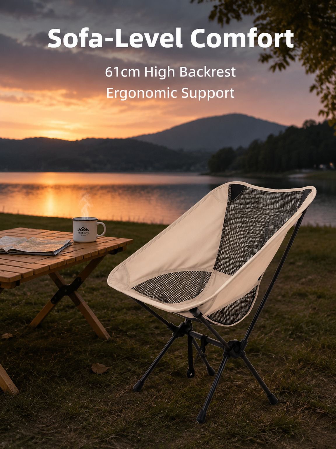 Portable Space Folding Chair Outdoor Beach Chair Fishing Table and Chairs Camping Folding Chair