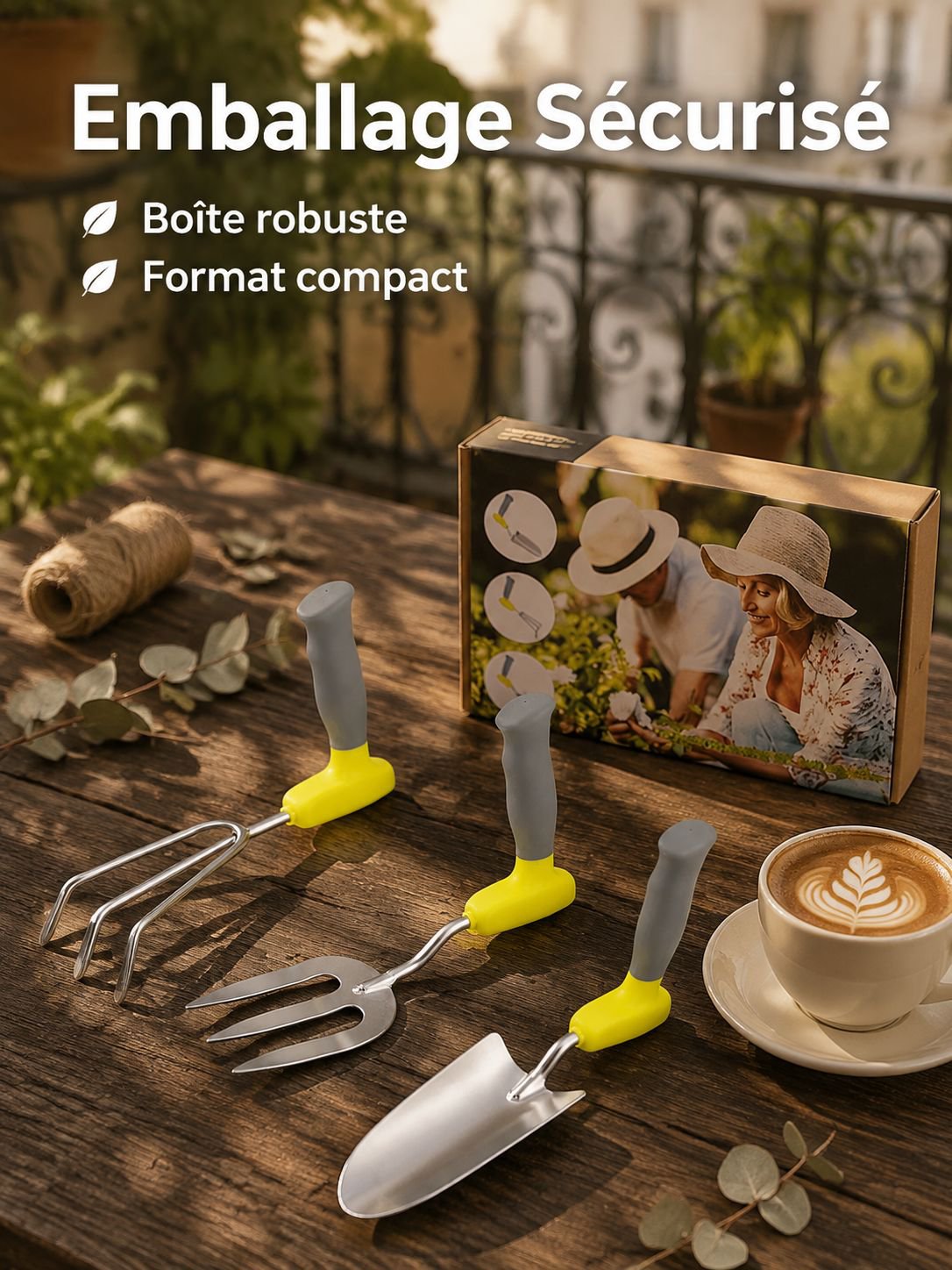Nouveau lot de 3 outils de jardinage multifonction pour l'exportation