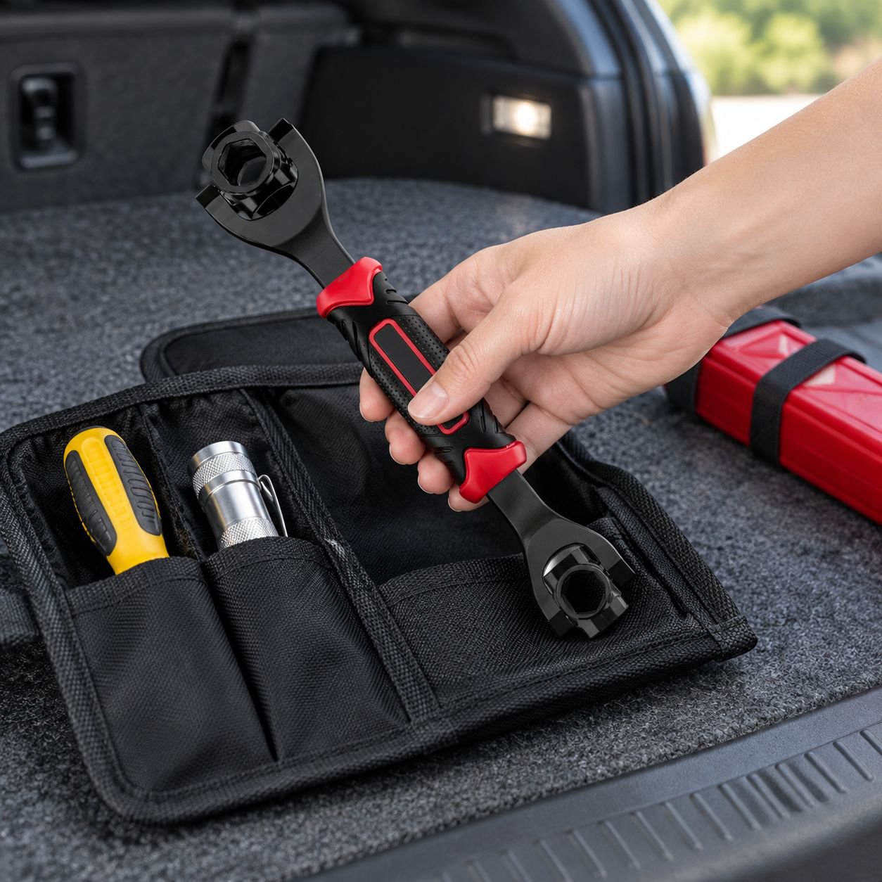 Portable and lightweight 8-in-1 wrench set in toolbox