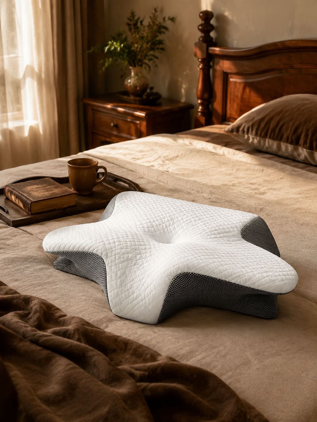 Multi-directional sleep aid memory butterfly shaped neck pillow