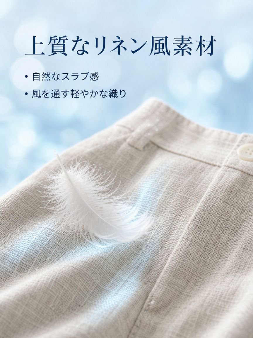 動きやすいスリムストレートパンツの側面